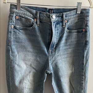 Gap high rise distressed skinny jeans